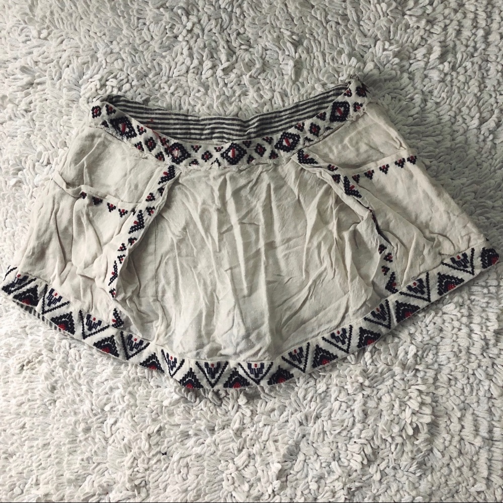 Free People Embroidered Skort with Pockets